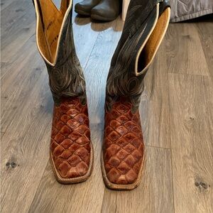 Horse Power Men's Brown Piraraccu Leather Cowboy Boots